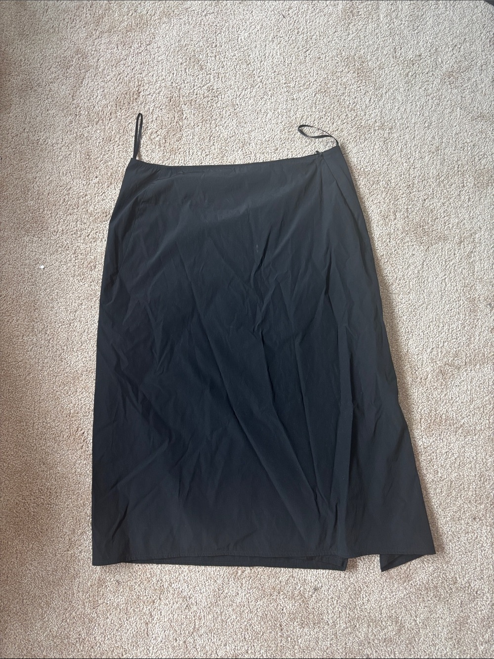 Jil Sander Black Slip Midi Skirt